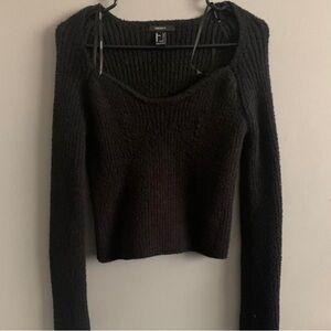 Black Portia Square Neckline Sweater